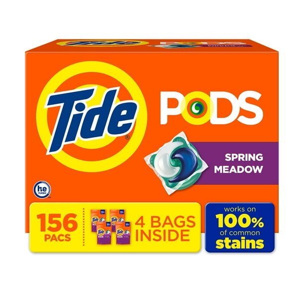 2025/10/1000083590.jpg Tide PODS Laundry Detergent Pacs, Spring Meadow, 156 ct. - Image 1