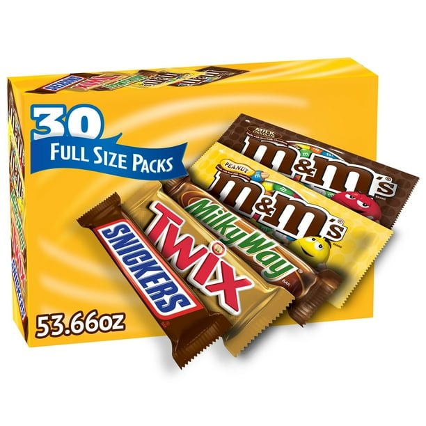 2025/10/1000085429.jpg Mars Chocolate Candy Bars, Variety Pack, Full Size, 30 pk. - Image 1