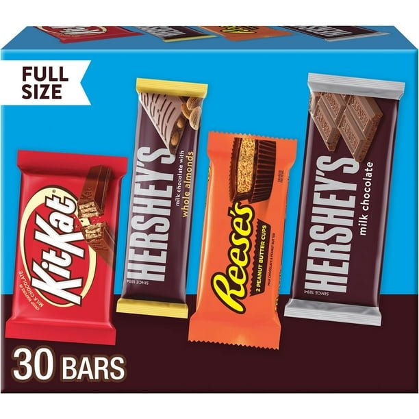 2025/10/1000087206.jpg HERSHEY'S Variety Pack, Milk Chocolate Candy, 30 pk. - Image 1