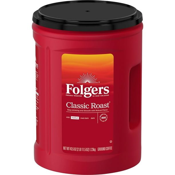 2025/10/1000087209.jpg Folgers Classic Medium Roast Ground Coffee, 43.5 oz. - Image 1
