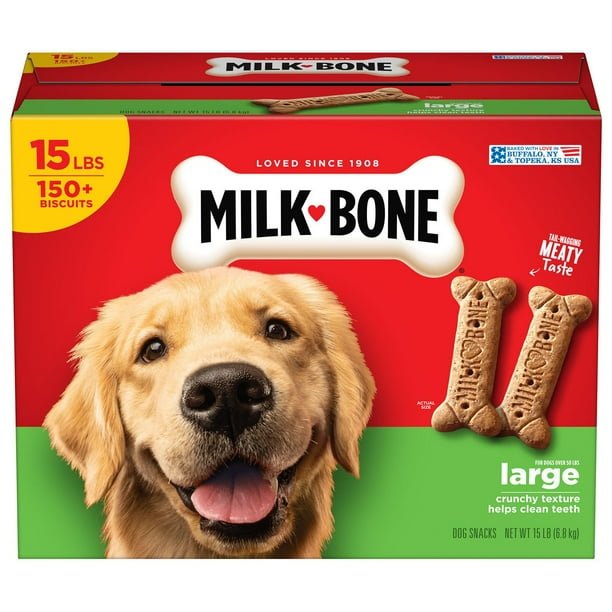 2025/10/1000087289.jpg Milk-Bone Original Flavor, Large Crunchy Dog Treat Biscuits, 15 lbs - Image 1