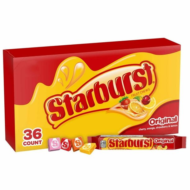 2025/10/1000087574.jpg Starburst Original Fruity Chewy Candy, Full Size, 2.07 oz., 36 ct. - Image 1
