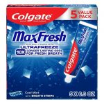 Colgate MaxFresh Toothpaste with Mini Breath Strips, Cool Mint, 7.3 oz., 5 pk