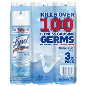 Lysol Disinfectant Spray, Crisp Linen (3 Pack, 19 oz Cans) – Bulk Cleaning Supply with Delivery in Northeast Arkansas & Memphis