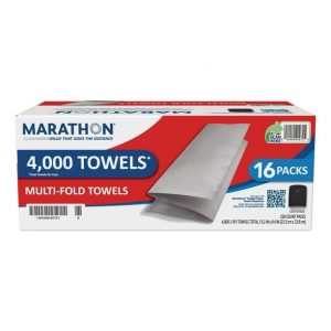 Marathon Multifold 1-Ply White Paper Towels (16 Packs, 250 Towels per Pack)