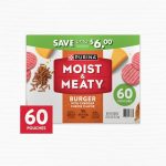 Purina Moist & Meaty Burger with Cheddar Cheese Flavor (60 Pouches, 6 oz Each)