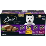 Cesar Classic Loaf in Sauce Wet Dog Food Variety Pack (48 Trays, 3.5 oz Each)