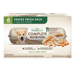 Freshpet Complete Nutrition Chicken Recipe Fresh Dog Food (6 Rolls, 1.5 lb Each)