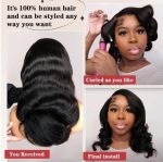 Devonia 14" Body Wave Bob Wig 13x4 HD Lace Front Human Hair (180% Density) - Image 5