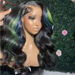 Blue Green Lace Front Wig  Long Loose Waves, Pre-Plucked, Glueless 13x4, Baby Hair - Image 3