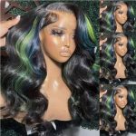 Blue Green Lace Front Wig  Long Loose Waves, Pre-Plucked, Glueless 13x4, Baby Hair - Image 4