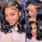14" Body Wave Bob Wig Human Hair 13x4 HD Lace Front Glueless 180% Density