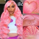 ANDRIA 13x4 HD Lace Front Wig – 28 Inch Pink Body Wave Glueless Synthetic Wig with Pre-Plucked Hairline & Baby Hair | Heat Resistant Fiber - Image 7