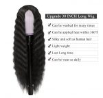 30" Synthetic Lace Front Wig – Long Black Loose Deep Wave (1B) | Natural Simulated Scalp & Crimped Curls - Image 3