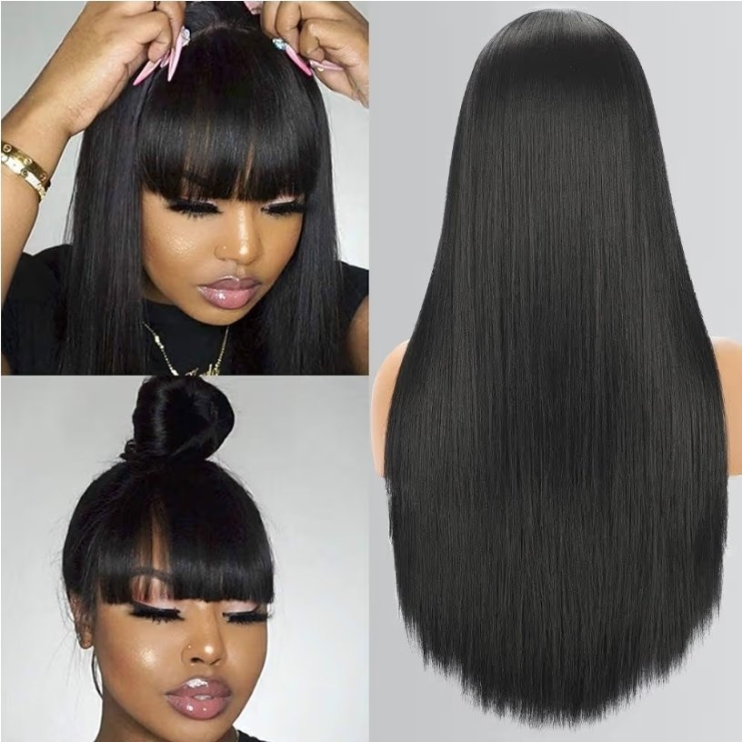 2026/05/1000147610.jpg 24" Long Straight Glueless Wig with Bangs – Natural Black - Image 1